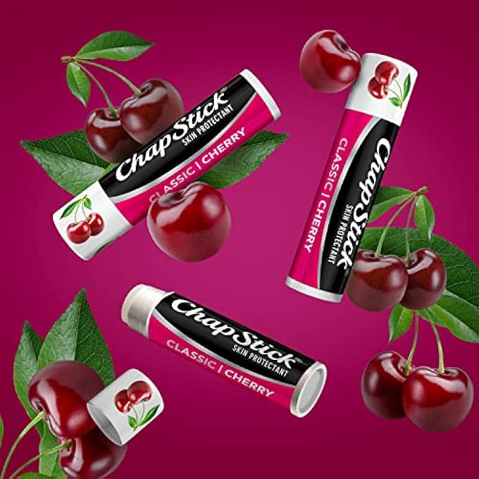 chapstick CLASSIC (12 BLISTER PACKS OF 3 STICKS, 36 TOTAL STICKS, CHERRY FLAVOR) SKIN PROTECTANT FLAVORED LIP BALM TUBE, 0.15 OUNCE EACH - Image 2